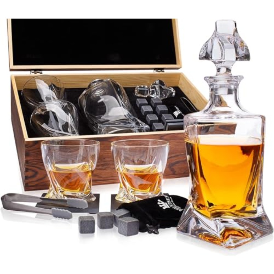 Glass Decanter Whiskey - Whiskey Decanter Set by Whiskey Gifts