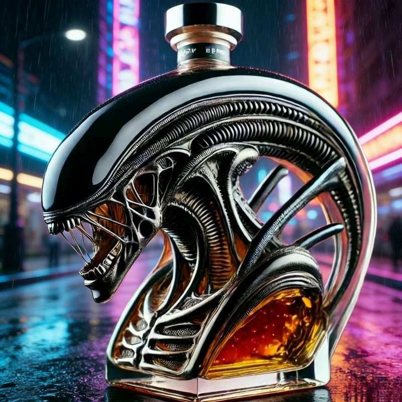 Glass Decanter Whiskey - Alien Xenomorph Shaped Whiskey Decanter, Sci-Fi