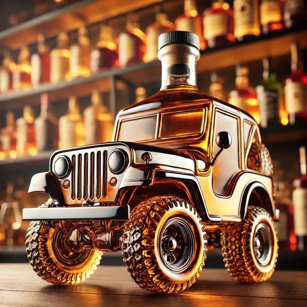 Glass Decanter Whiskey - Vintage Car-Shaped Glass Liquor Decanter -