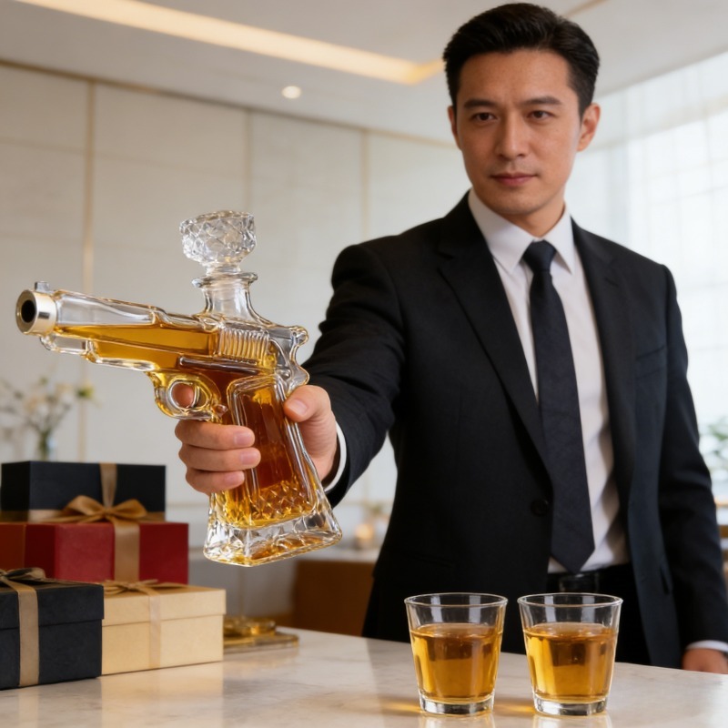 Sandhawk Glass Pistol Decanter - Glass Decanter Whiskey のレビューと価格