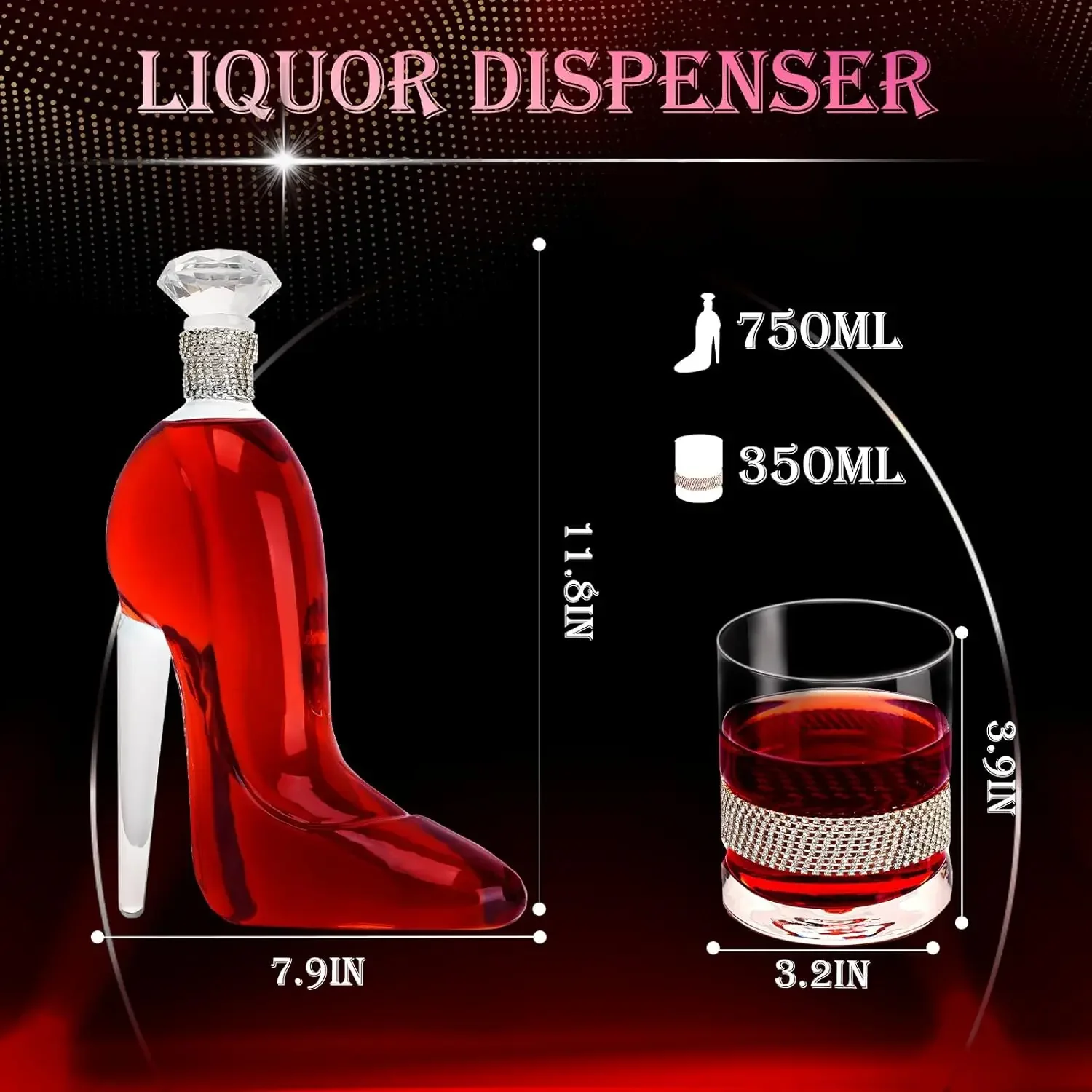 High-Heeled Shoes Shape Whiske - Glass Decanter Whiskey のレビューと価格