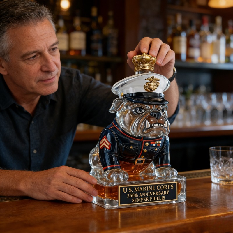 U.S. Marine Corps Bulldog Whis - Glass Decanter Whiskey のレビューと価格