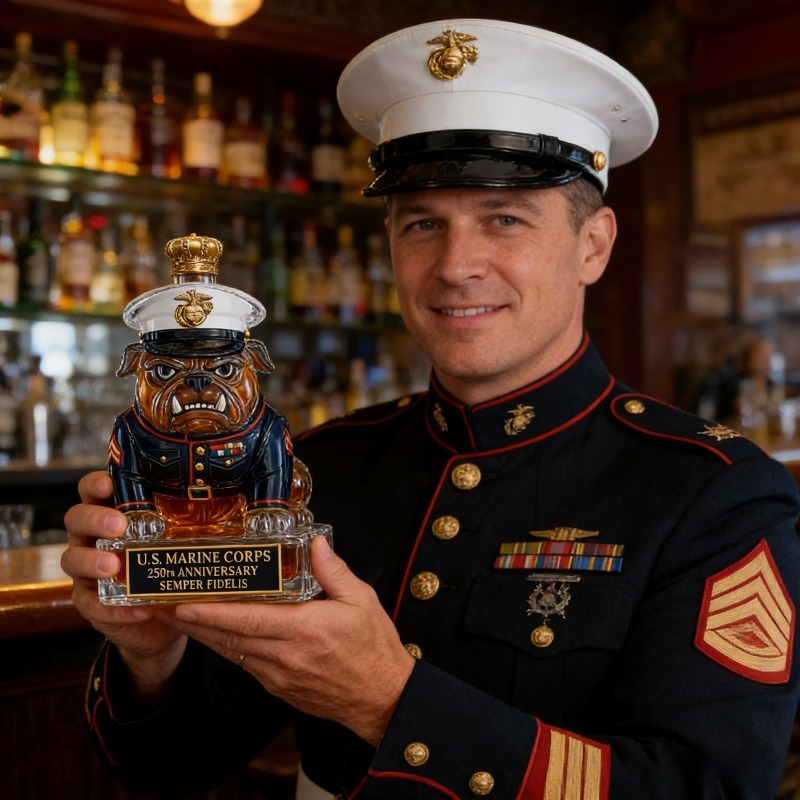 U.S. Marine Corps Bulldog Whis - Glass Decanter Whiskey のレビューと価格