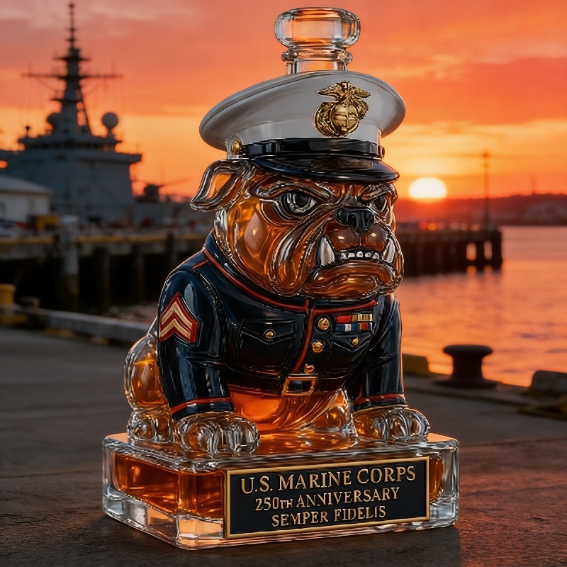 U.S. Marine Corps Bulldog Whis - Glass Decanter Whiskey のレビューと価格